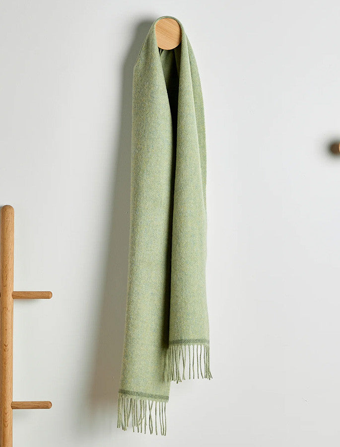 Lambswool Scarf - Green Melange