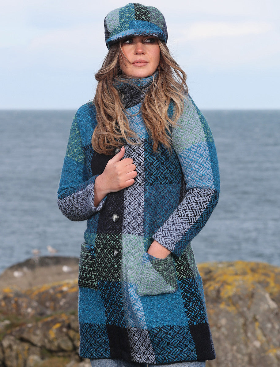Gemma Tweed Coat - Tara Blue