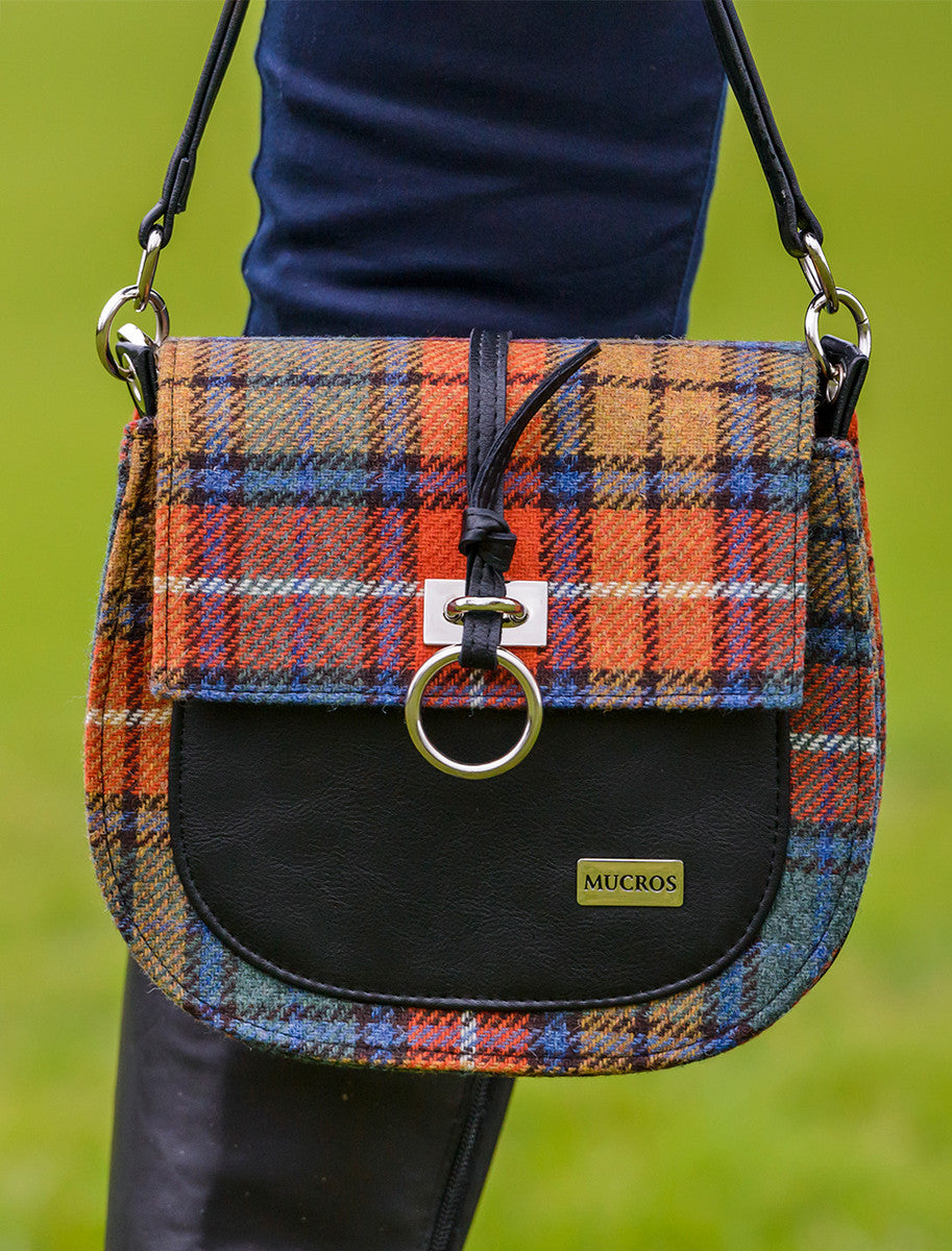 Grace Tweed Bag - Orange Green & Blue
