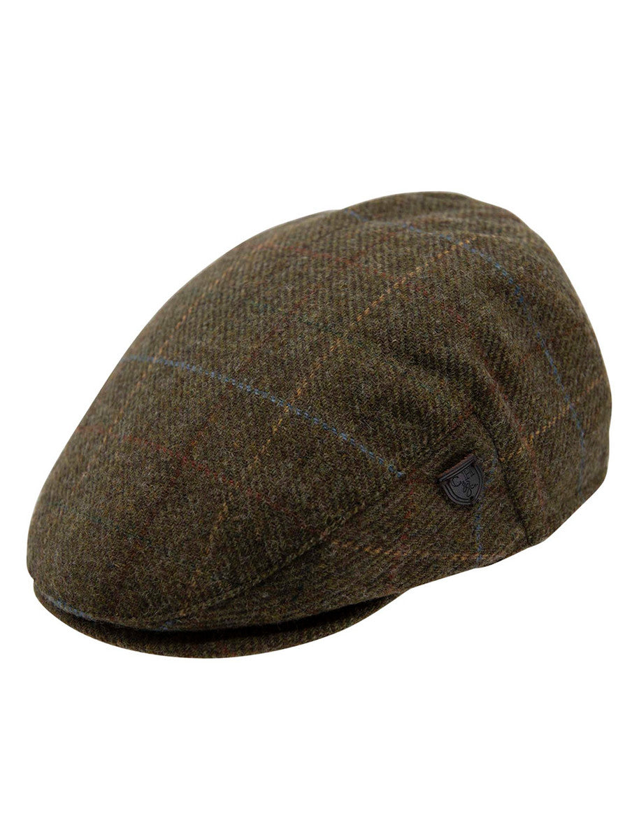 Wool Box Check Flat Cap - Brown