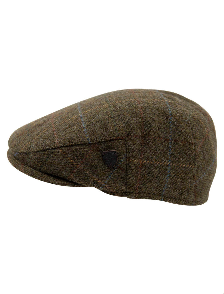 Wool Box Check Flat Cap - Brown