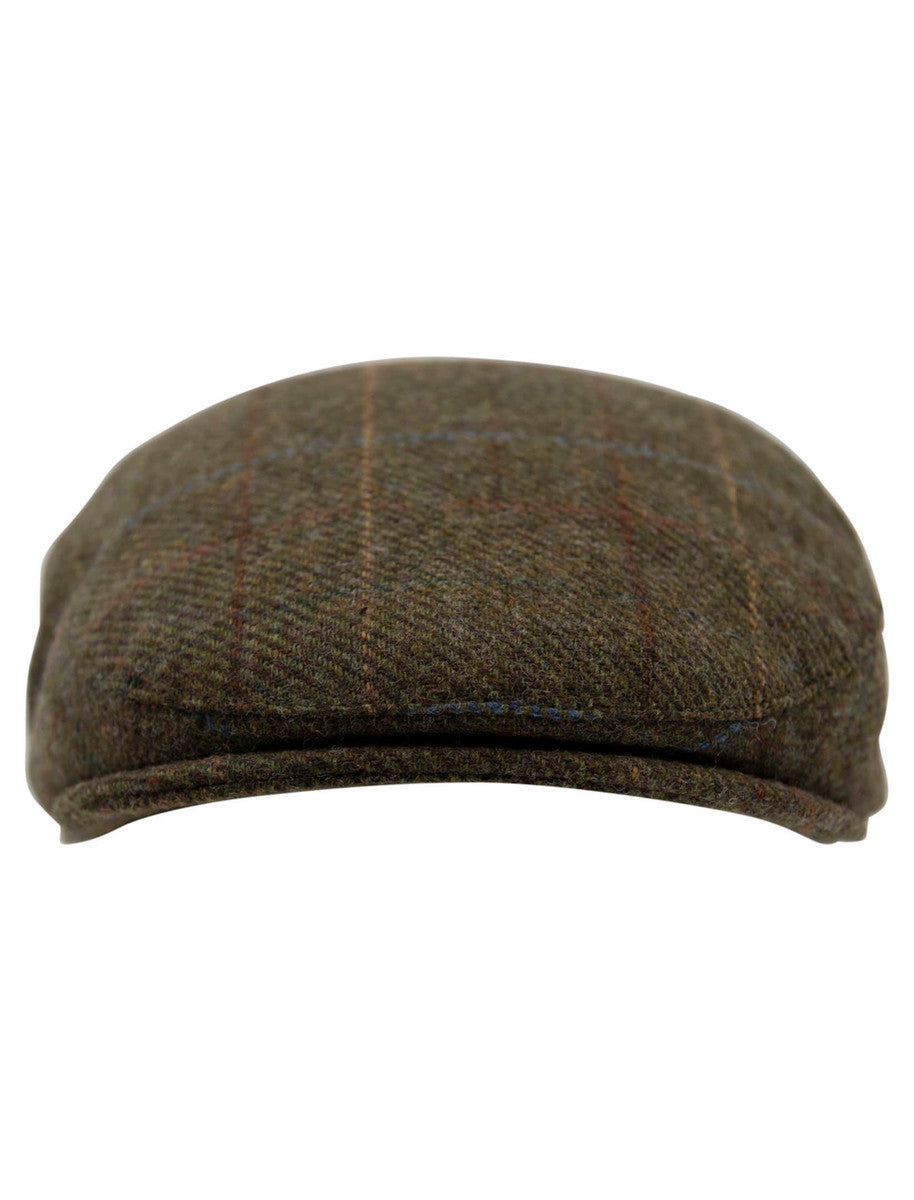 Wool Box Check Flat Cap - Brown