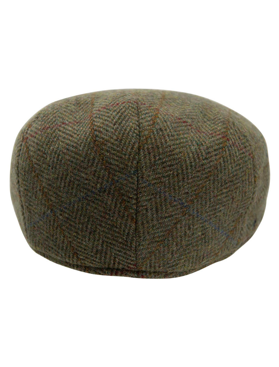 Wool Box Check Flat Cap - Kiwi Herringbone