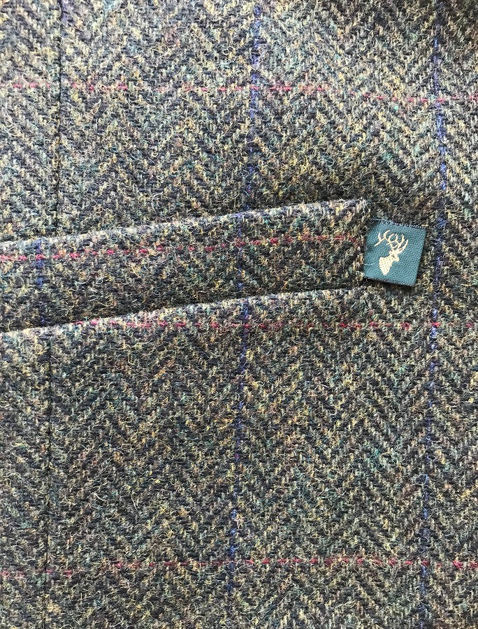 Irish Tweed Herringbone Waistcoat - Forest Green