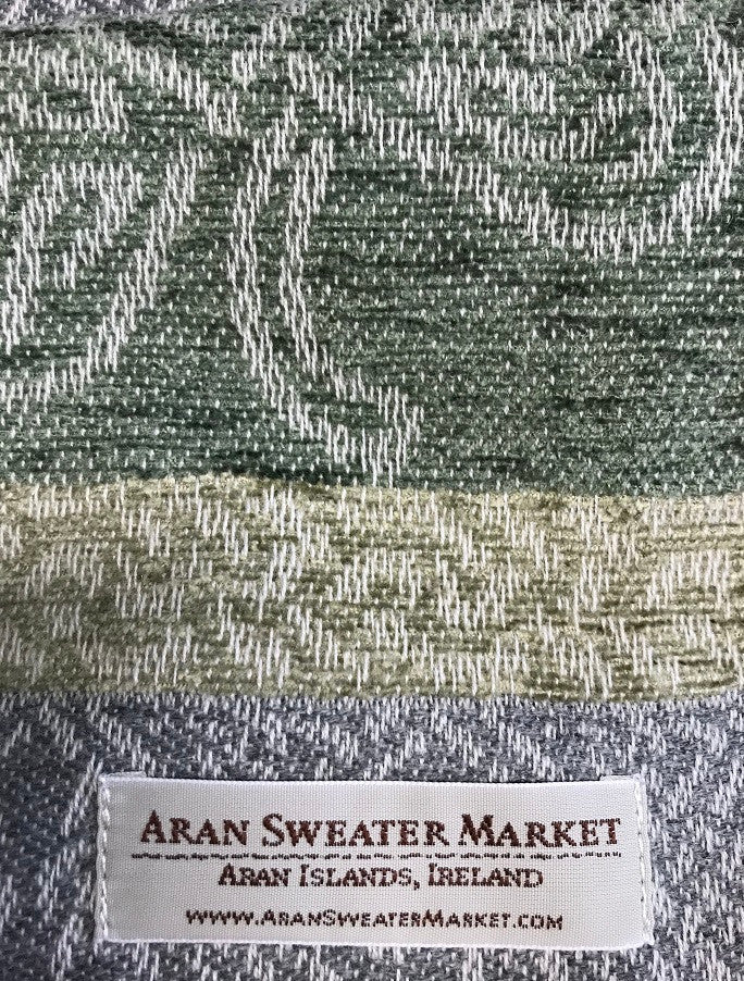 Celtic Border Pattern Scarf -Shamrock Silver