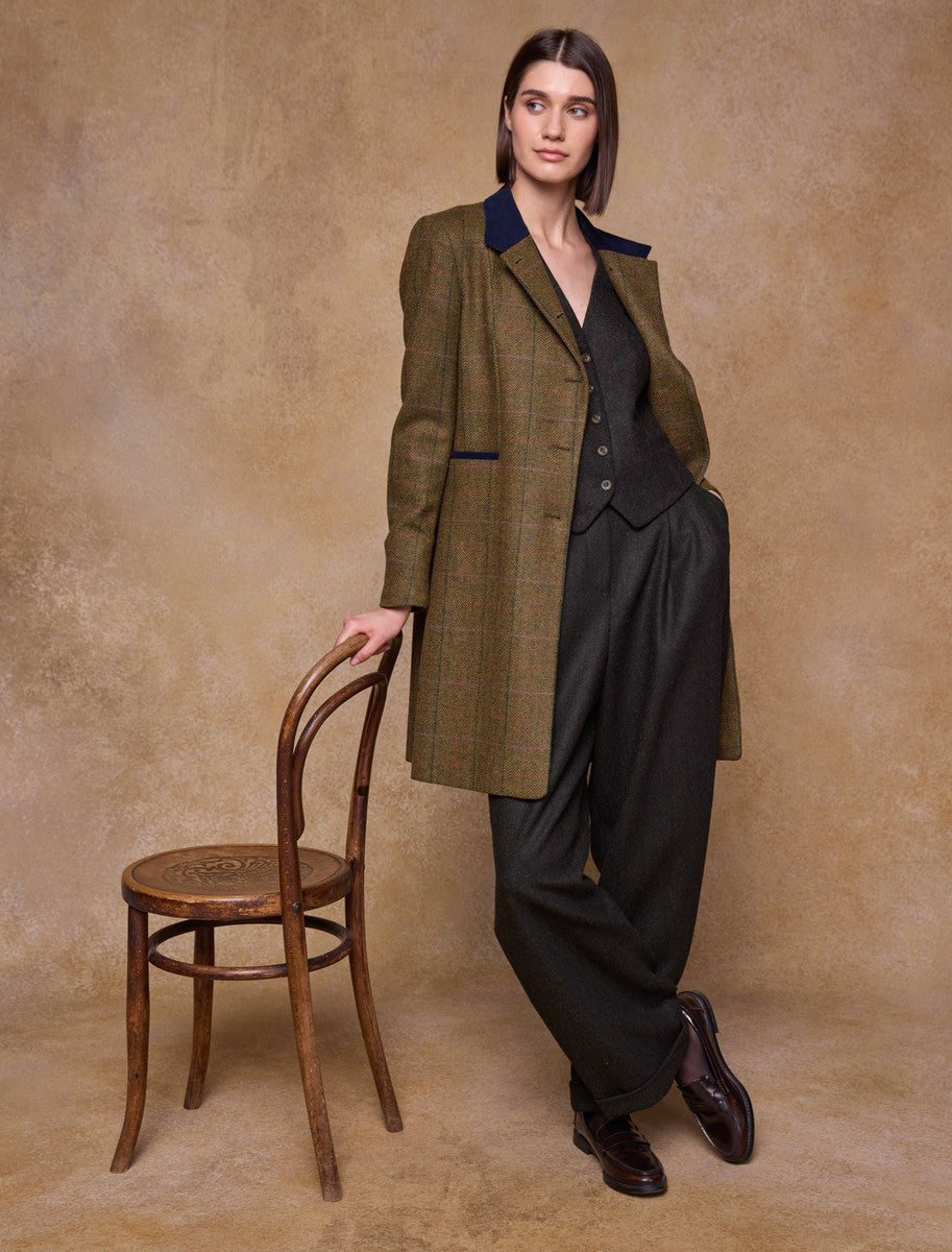 Isabella Tweed Coat - Woodland
