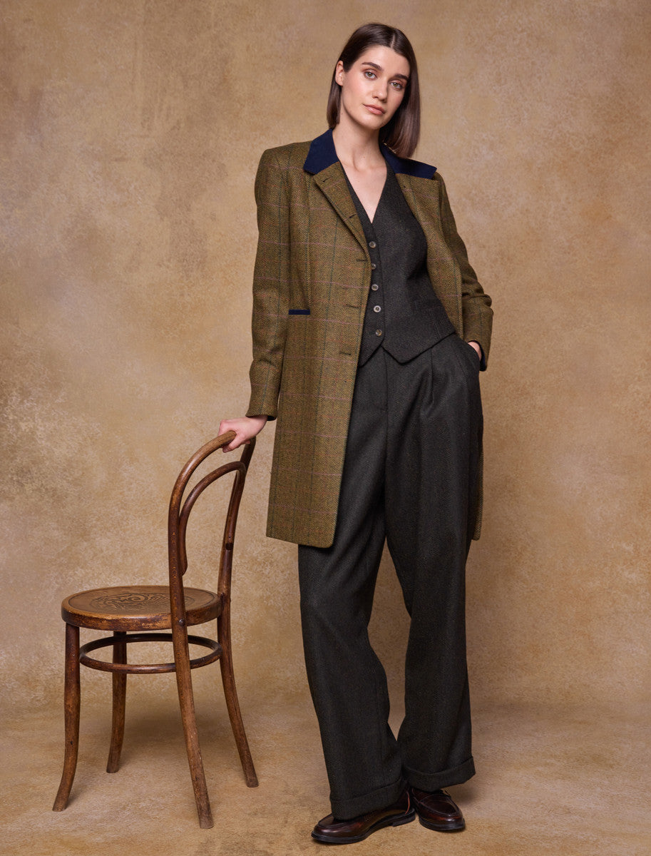Isabella Tweed Coat - Woodland