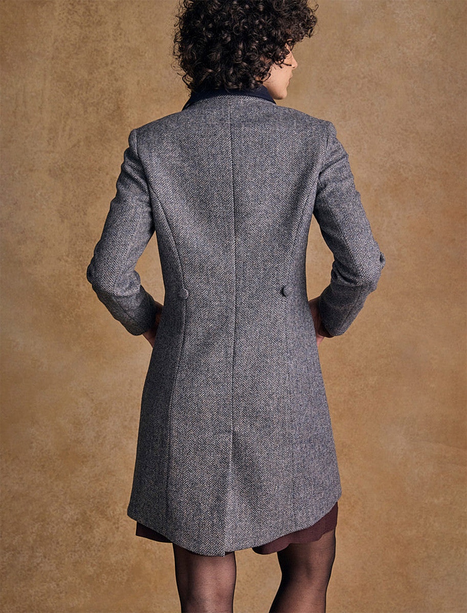 Robin Tweed Coat - Denim Herringbone