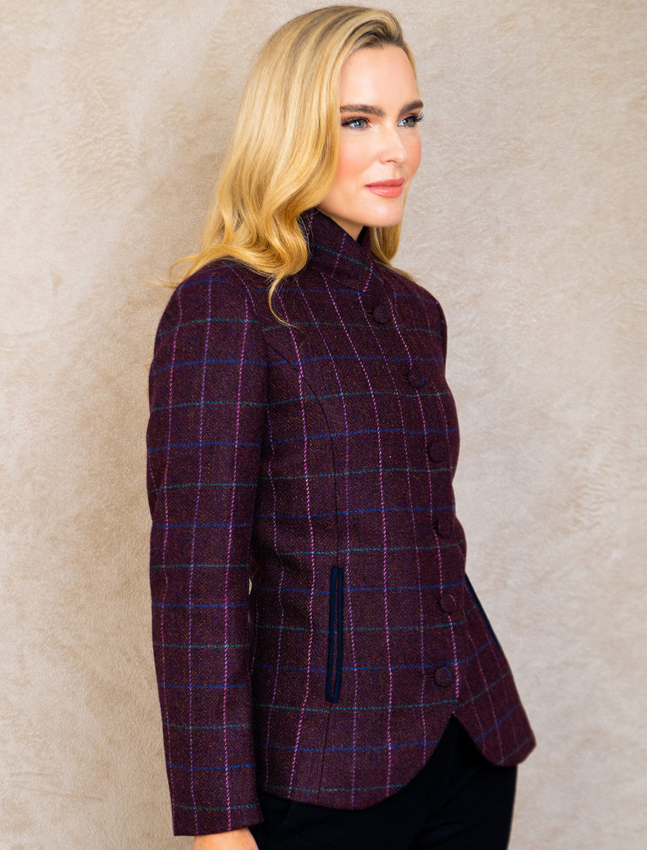 Niamh Tweed Blazer – Winter Berry