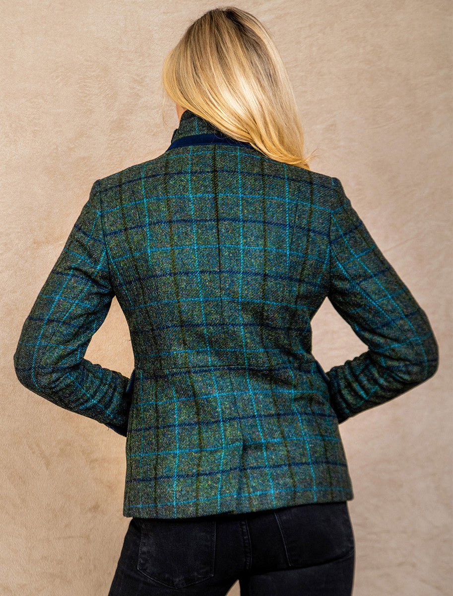 Donna Tweed Blazer – Teal Earth