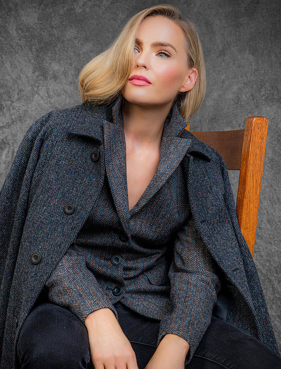 Tara Tweed Hacking Jacket - Blue Moon