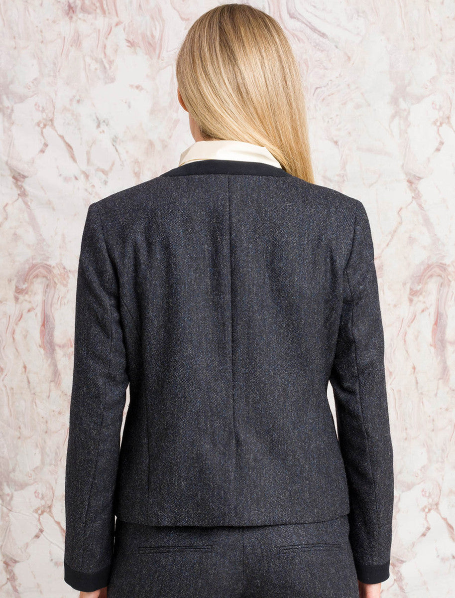 Anna Tweed Jacket – Navy Fleck