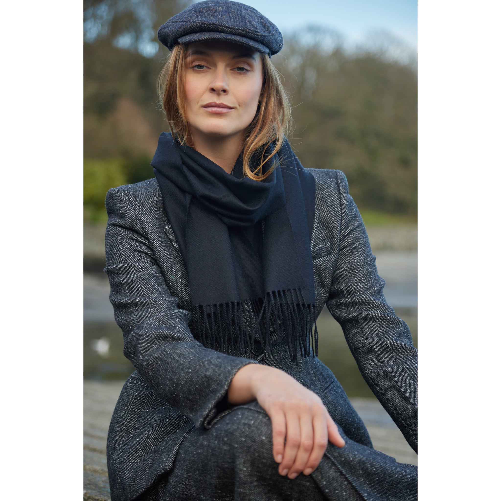 Fine Merino Scarf - Black