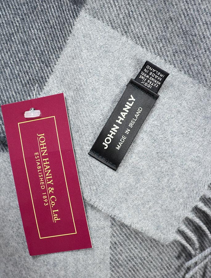 Fine Merino Plaid Scarf - Shades of Grey