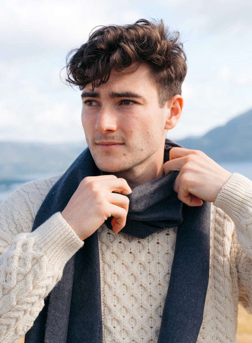Fine Merino Scarf - Charcoal