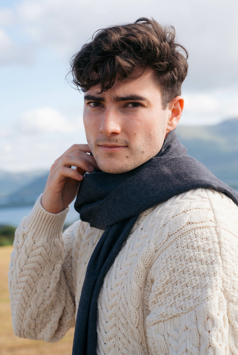 Fine Merino Scarf - Charcoal
