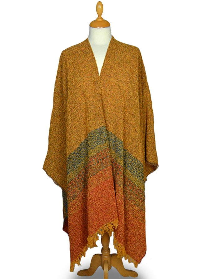 Lambswool Celtic Ruana Wrap - Gold