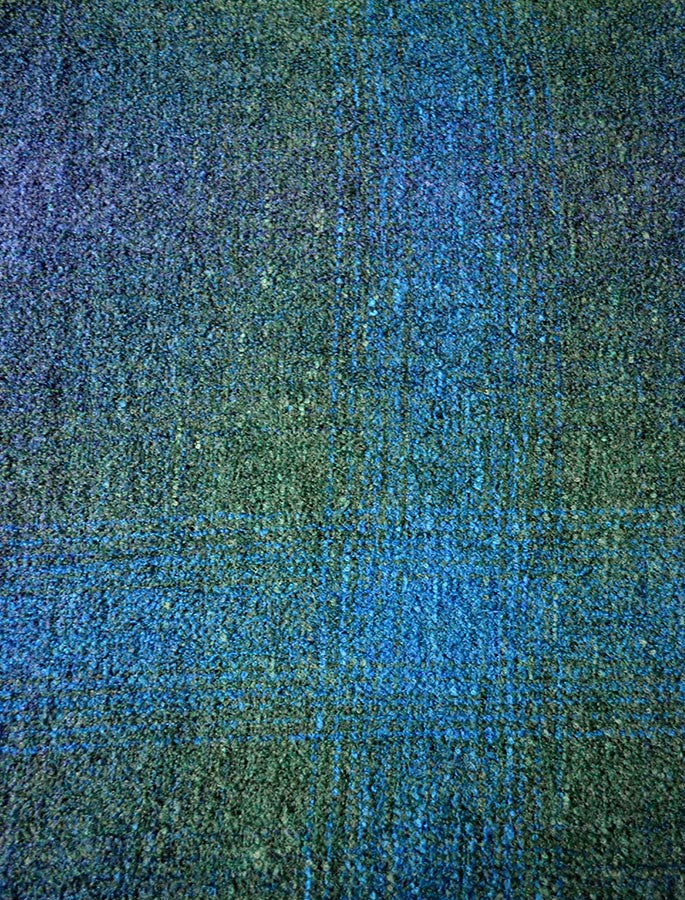 Fine Lambswool Celtic Stole - Teal Checks