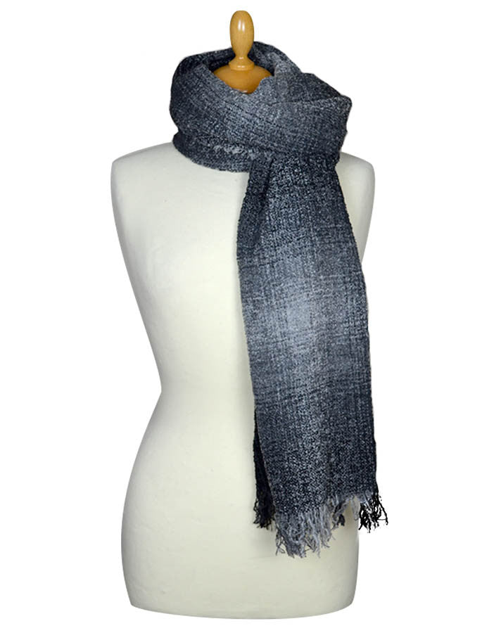 Fine Lambswool Celtic Stole - Grey Checks