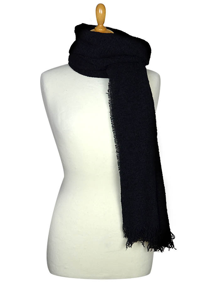 Fine Lambswool Celtic Stole - Black