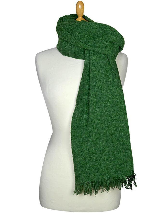Fine Lambswool Celtic Stole - Emerald Green