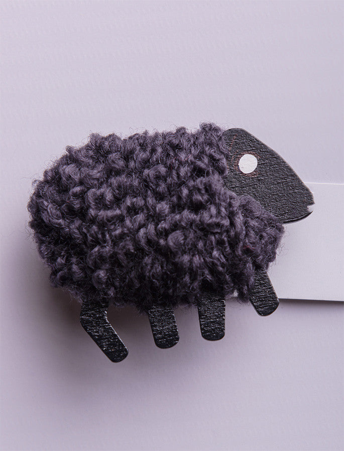 Irish Wool Sheep Fridge Magnet - Black