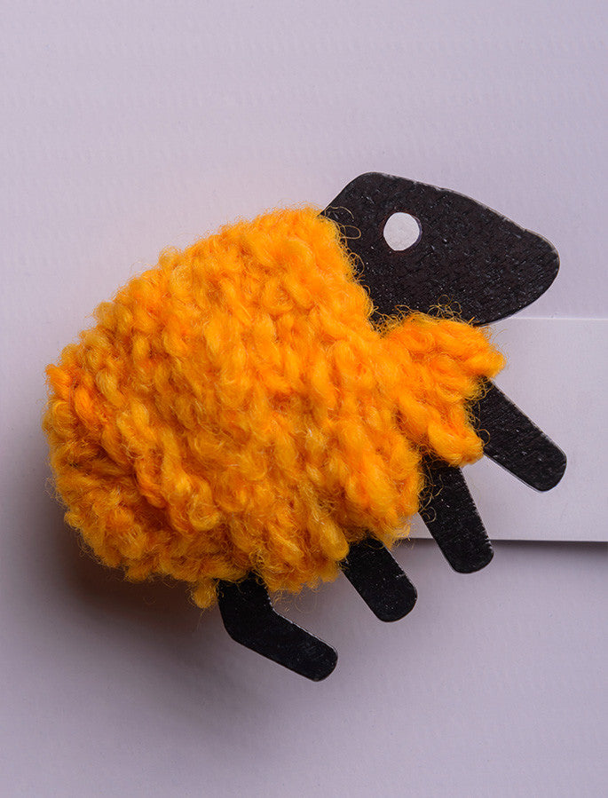 Irish Wool Sheep Fridge Magnet - Golden Yellow