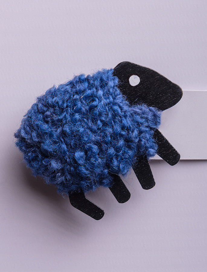 Irish Wool Sheep Fridge Magnet - Navy Blue