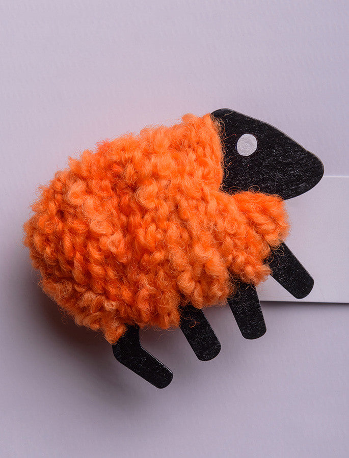 Irish Wool Sheep Fridge Magnet - Orange