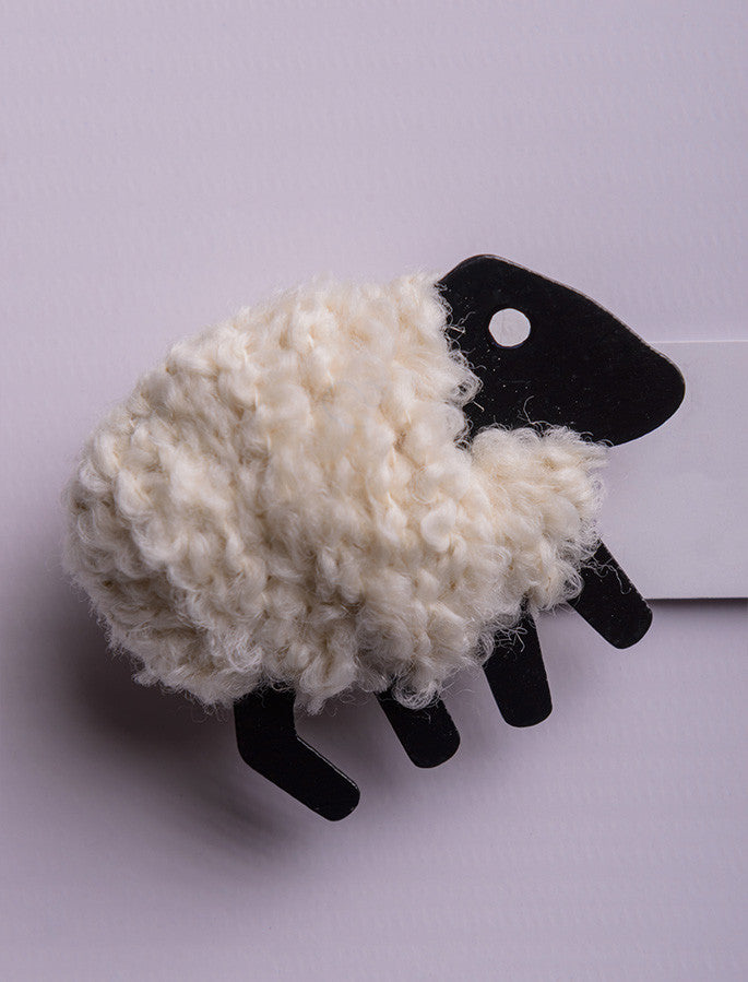 Irish Wool Sheep Fridge Magnet - White