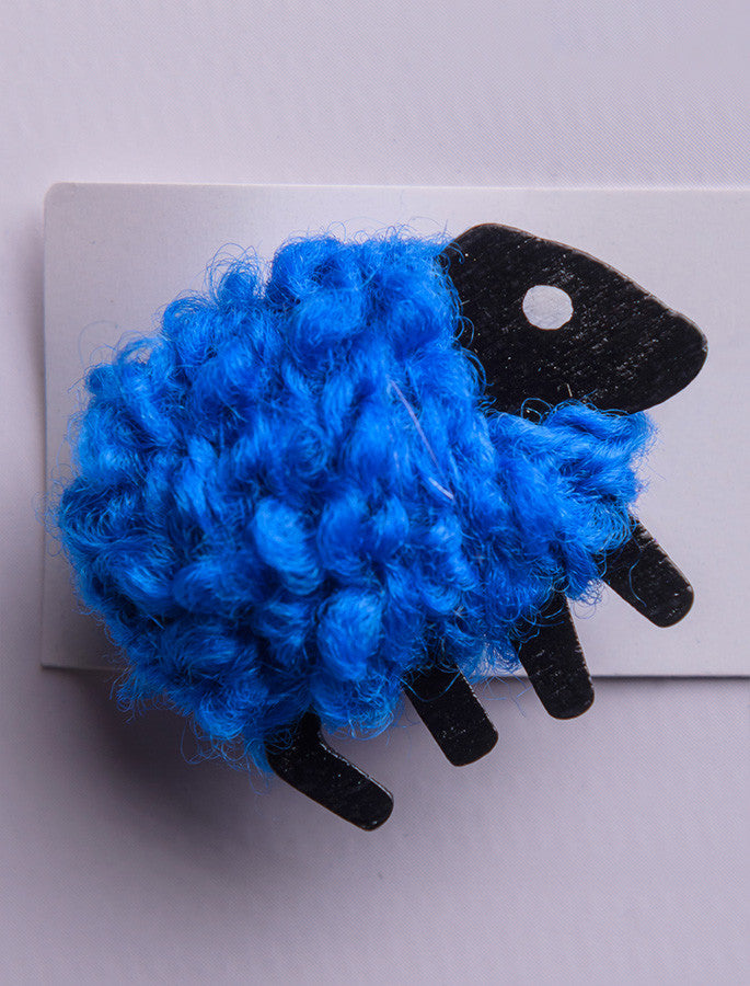 Irish Wool Sheep Brooch - Deep Blue