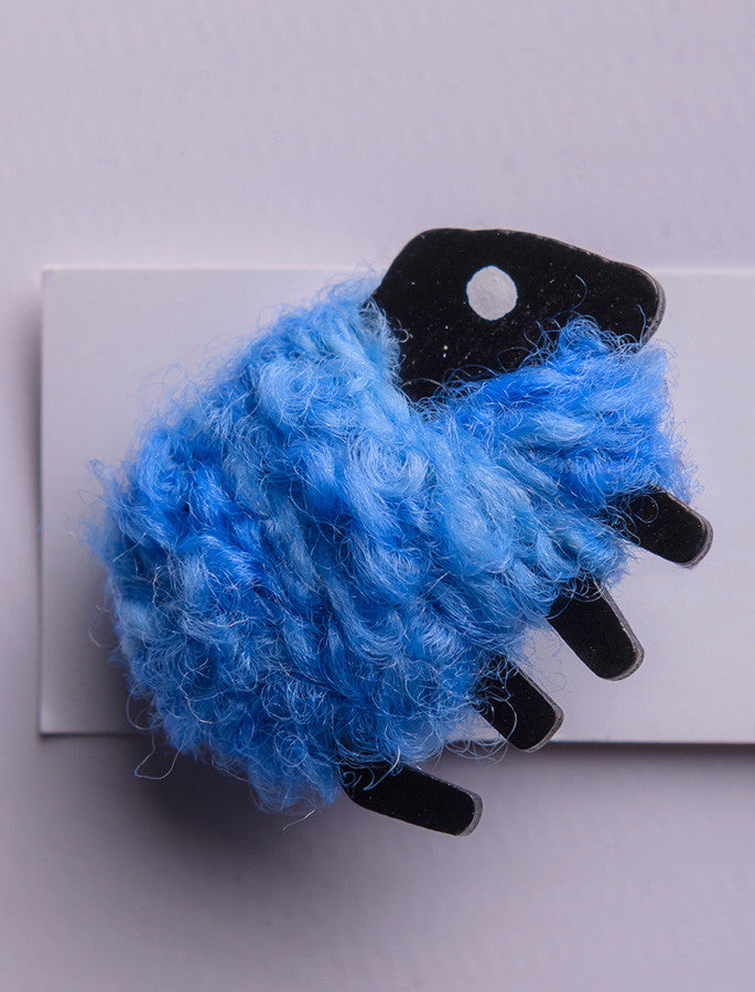 Irish Wool Sheep Brooch - Light Blue