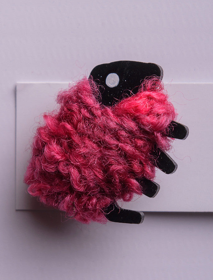 Irish Wool Sheep Brooch - Maroon