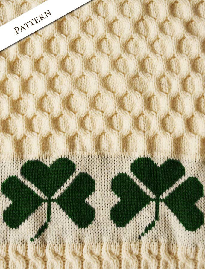 Large Merino Shamrock Throw-pattern