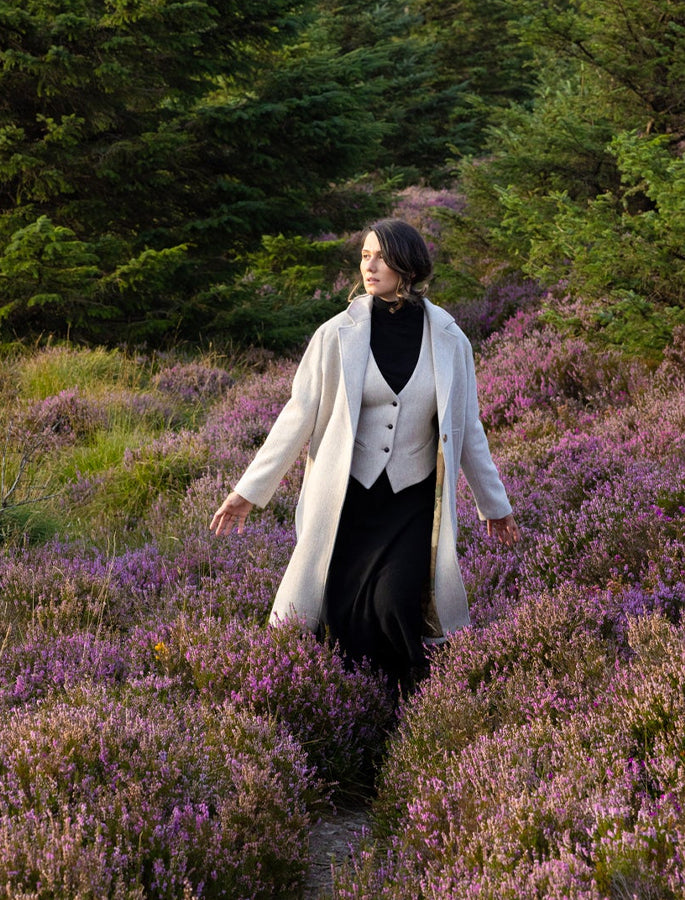 Ladies Irish Alpaca City Coat - Natural