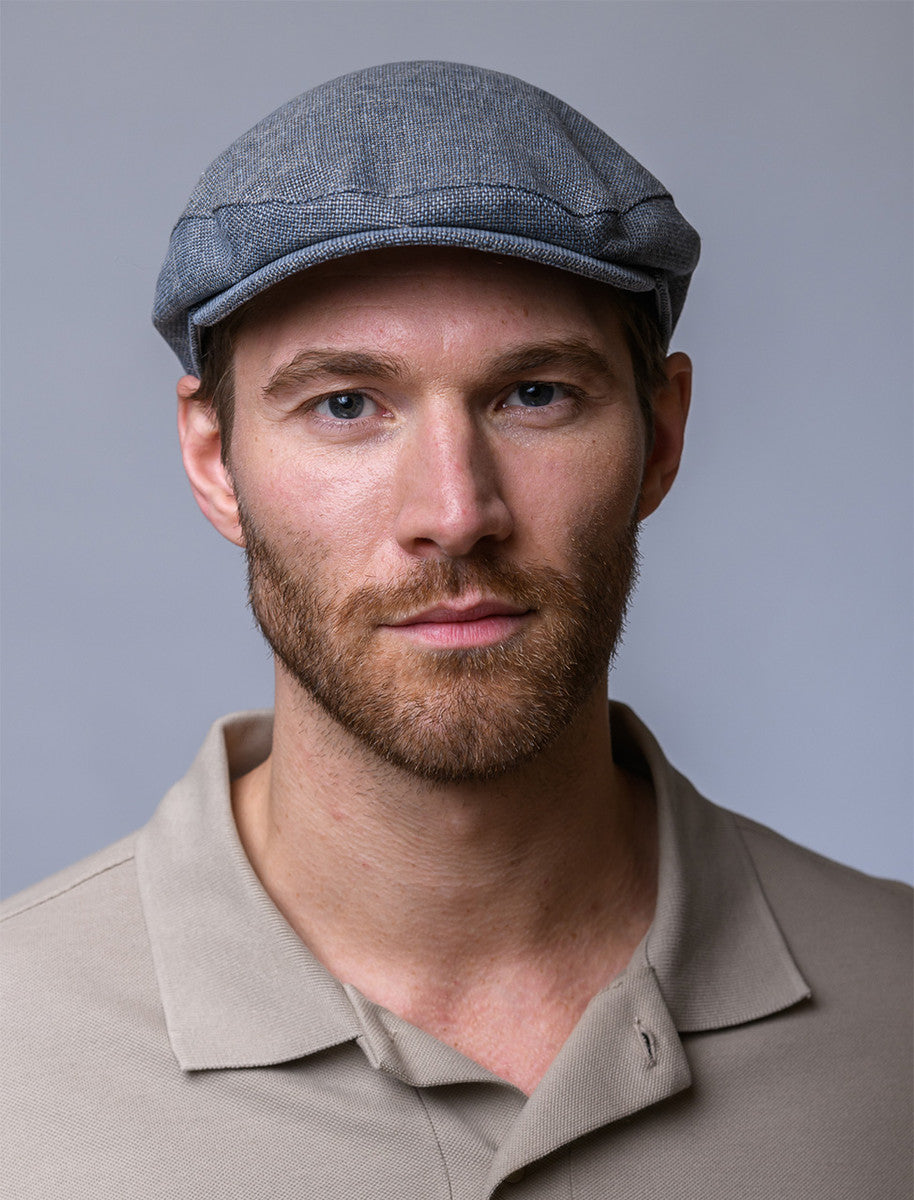Irish Linen Flat Cap - Grey
