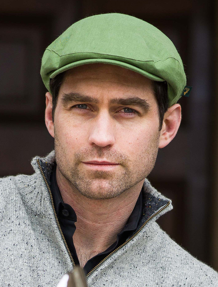 Irish Linen Flat Cap - Green
