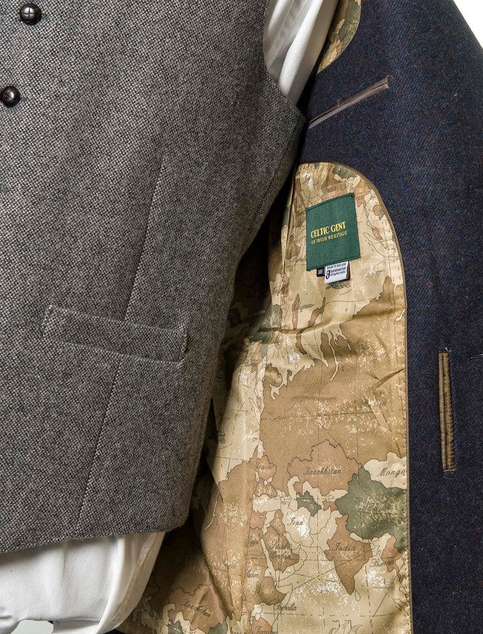 Ryan Navy Classic Fit Irish Tweed Jacket
