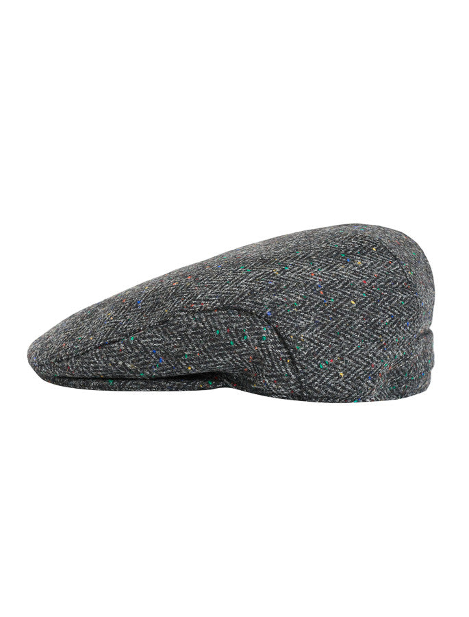 Donegal Tweed Flat Cap - Dark Grey