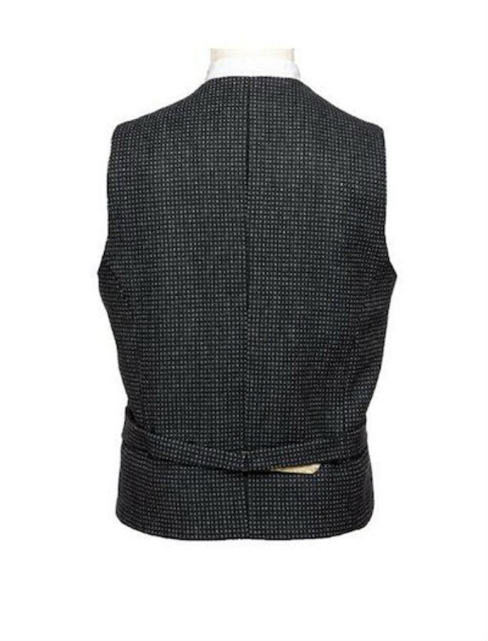 Black and Grey Night Check Tweed Waistcoat