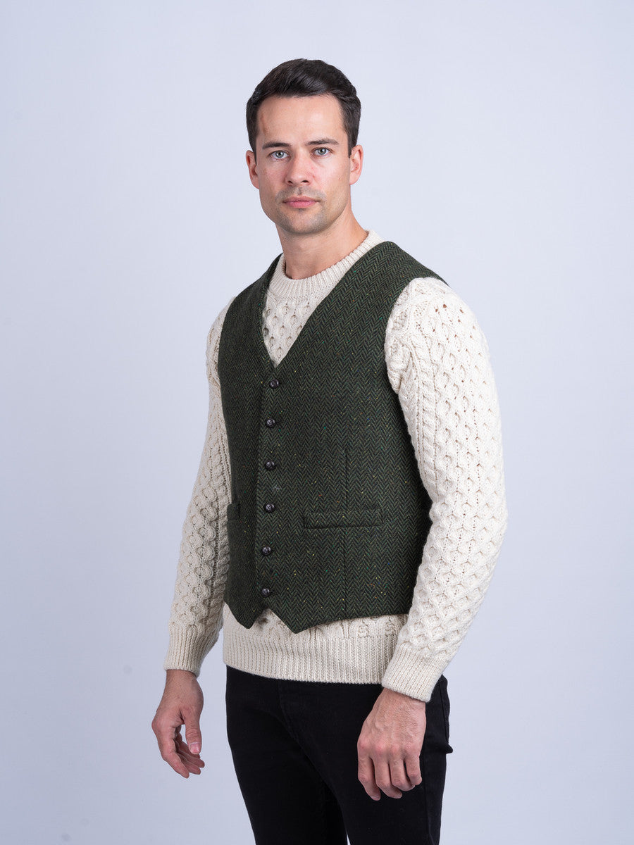 McDonagh Tweed Herringbone Wool Waistcoat