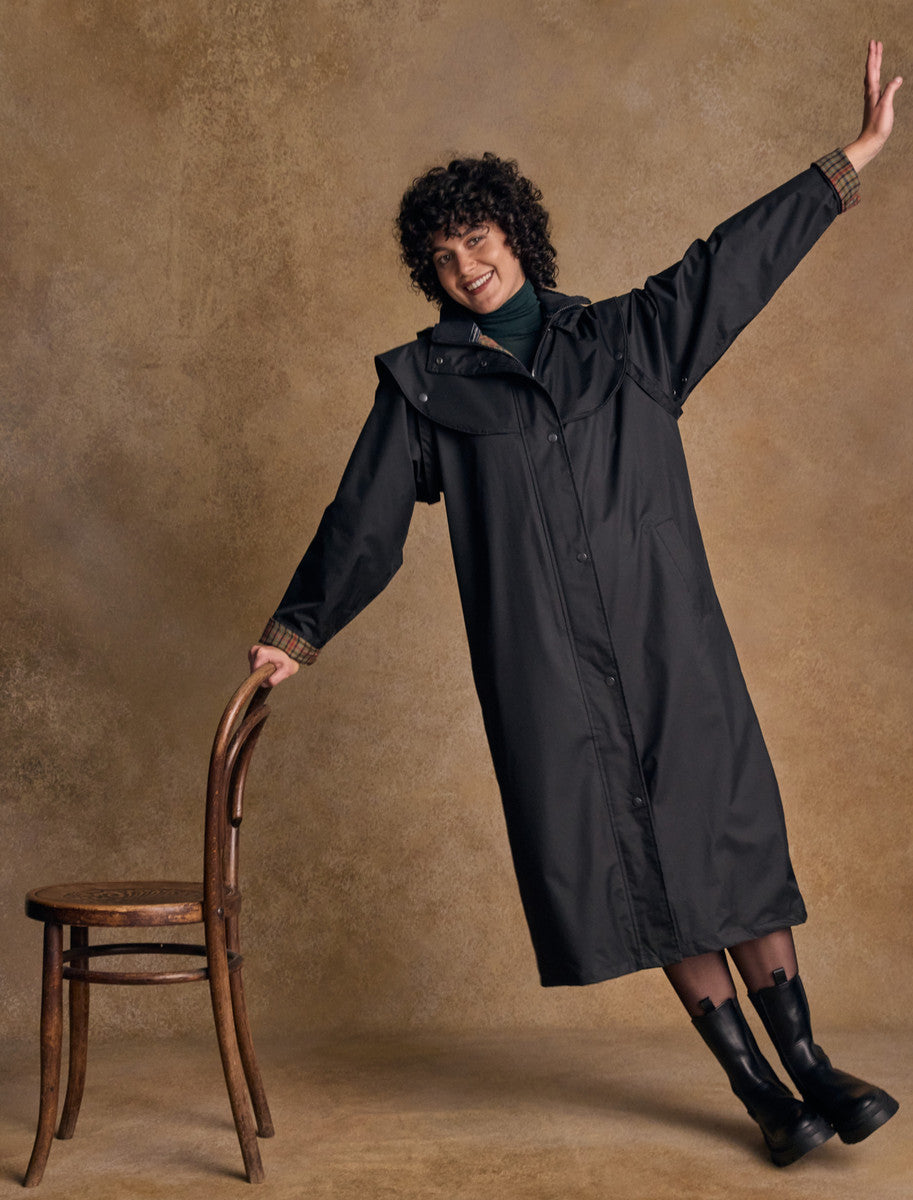 Jack Murphy Donegal Ladies Waterproof Full Length Coat - Black