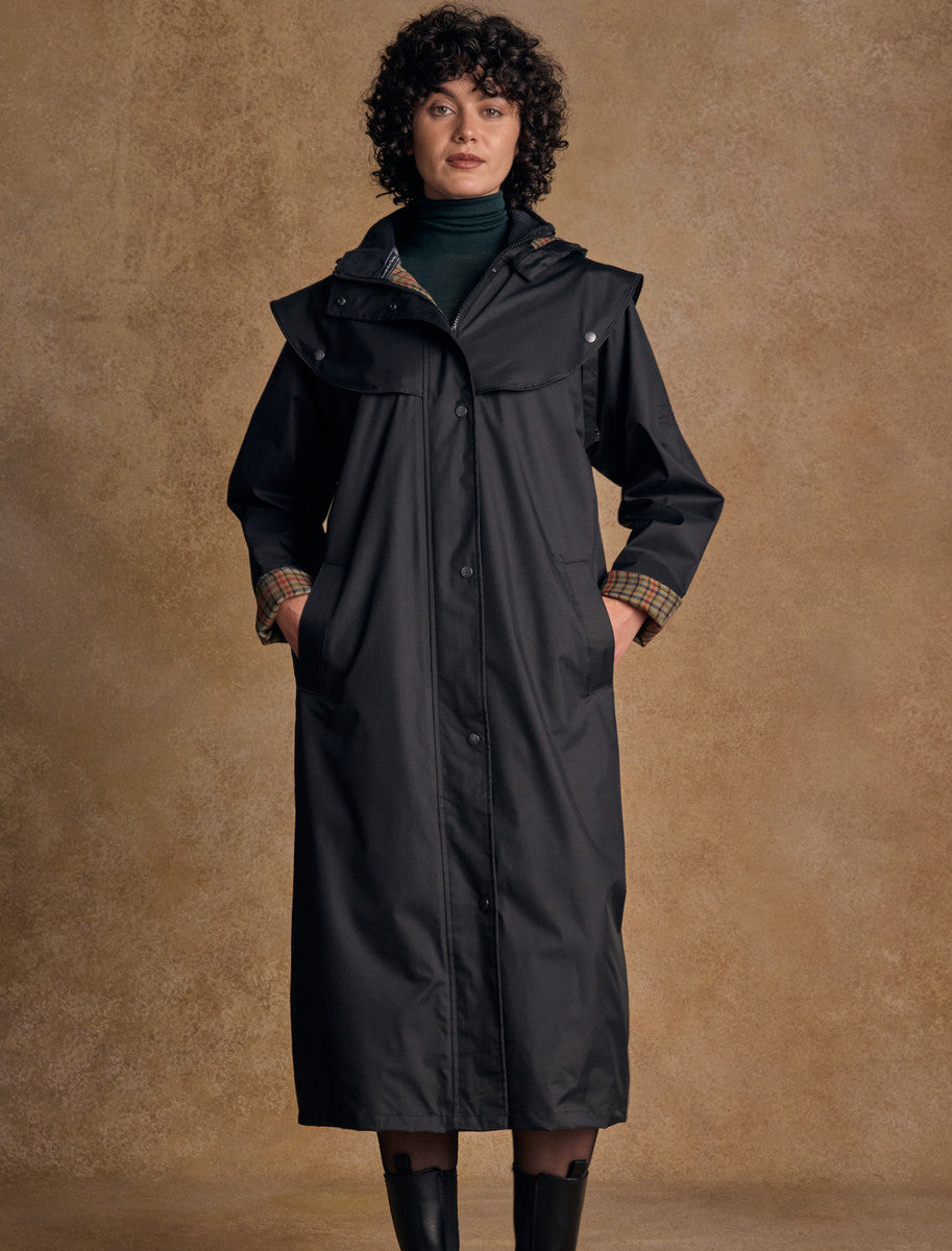 Jack Murphy Donegal Ladies Waterproof Full Length Coat - Black
