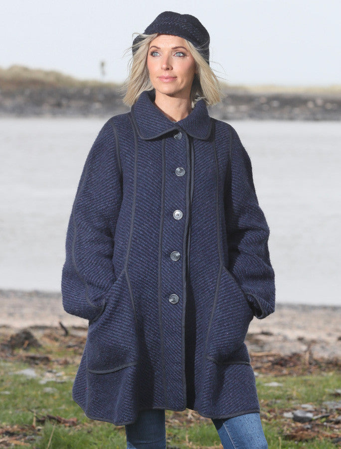 Maureen Tweed Coat - Twill Indigo