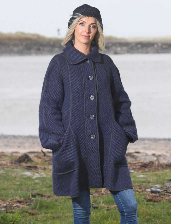 Maureen Tweed Coat - Twill Indigo