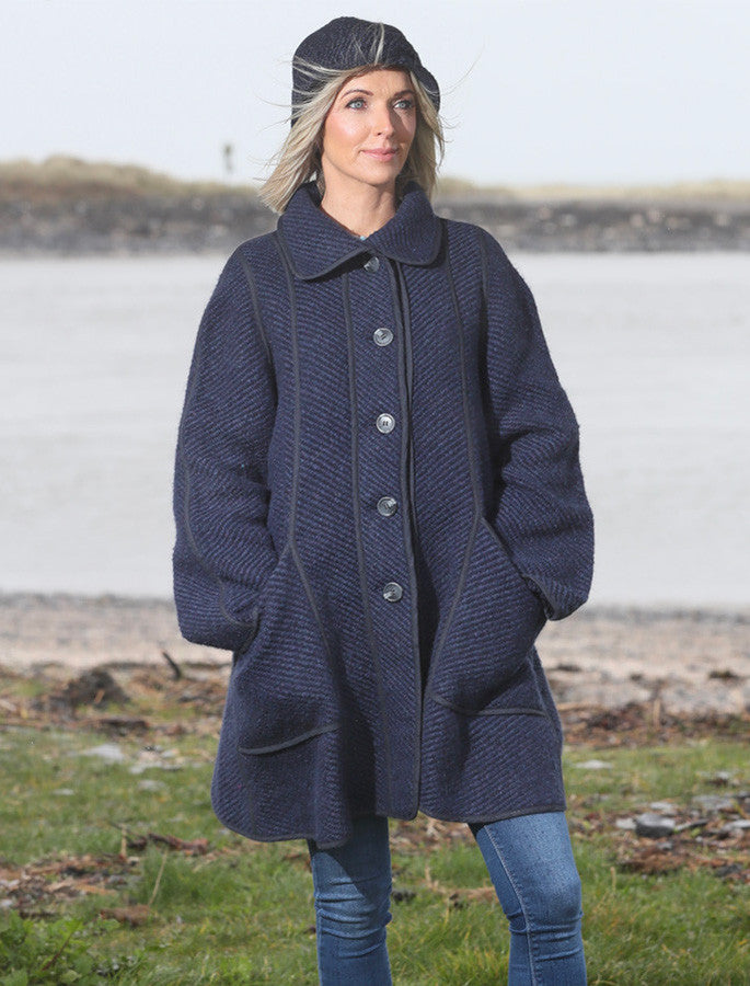 Maureen Tweed Coat - Twill Indigo