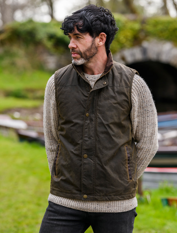 Mayfly Wax Gilet - Olive