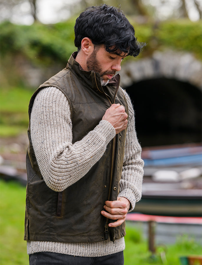 Mayfly Wax Gilet - Olive