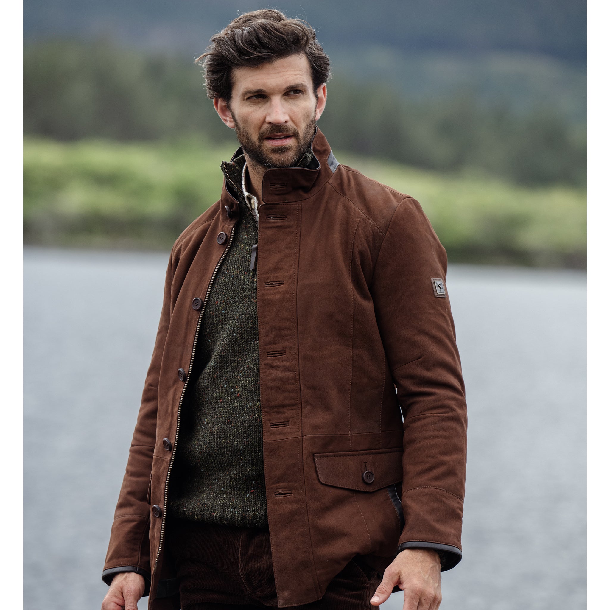 Moore Classic Leather Jacket - Walnut