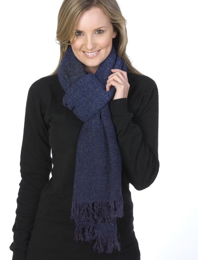 Fine Lambswool Celtic Stole - Mountain Blue